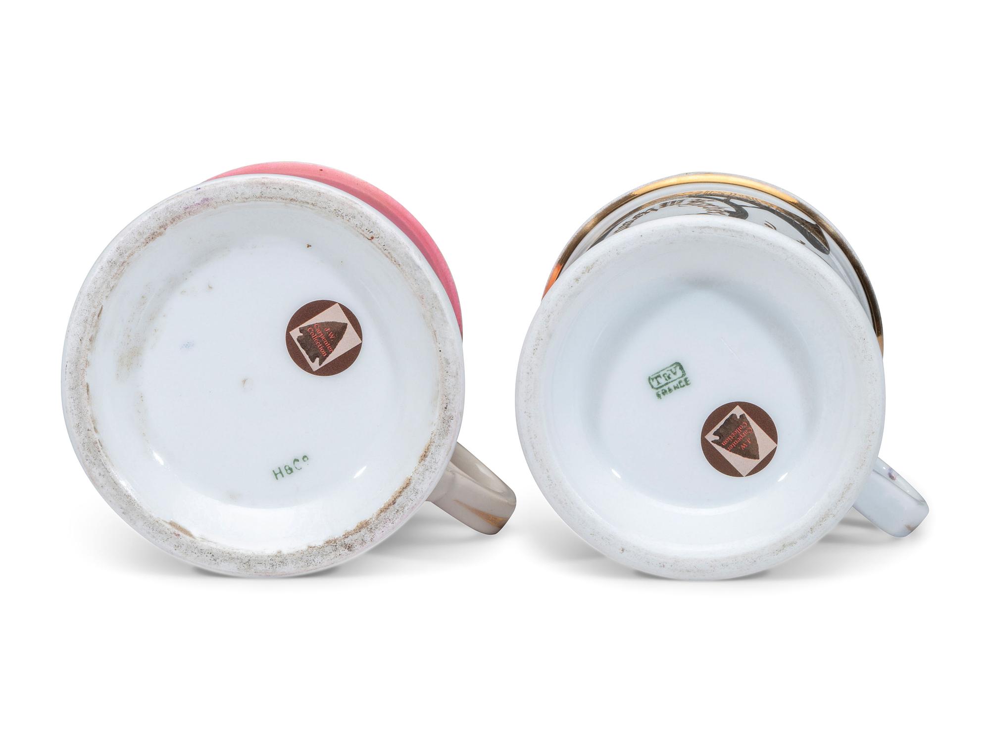Two Musician's Porcelain Shaving Mugs