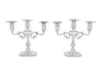 A Pair of American Silver Candelabra