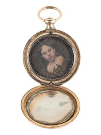 [EARLY PHOTOGRAPHY]. 11 lockets containing daguerreotypes and tintypes.