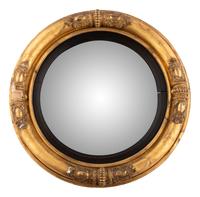 A Classical Carved Giltwood and Gesso Bull's Eye Mirror
