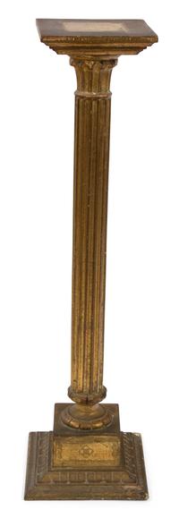 An Italian Giltwood Pedestal Height 35 inches. — 20TH CENTURY