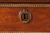 A Louis XVI Gilt Bronze Mounted Parquetry Demilune Writing Table
