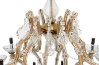 A Pair of Large Thirty-One-Light Cased Glass Chandeliers