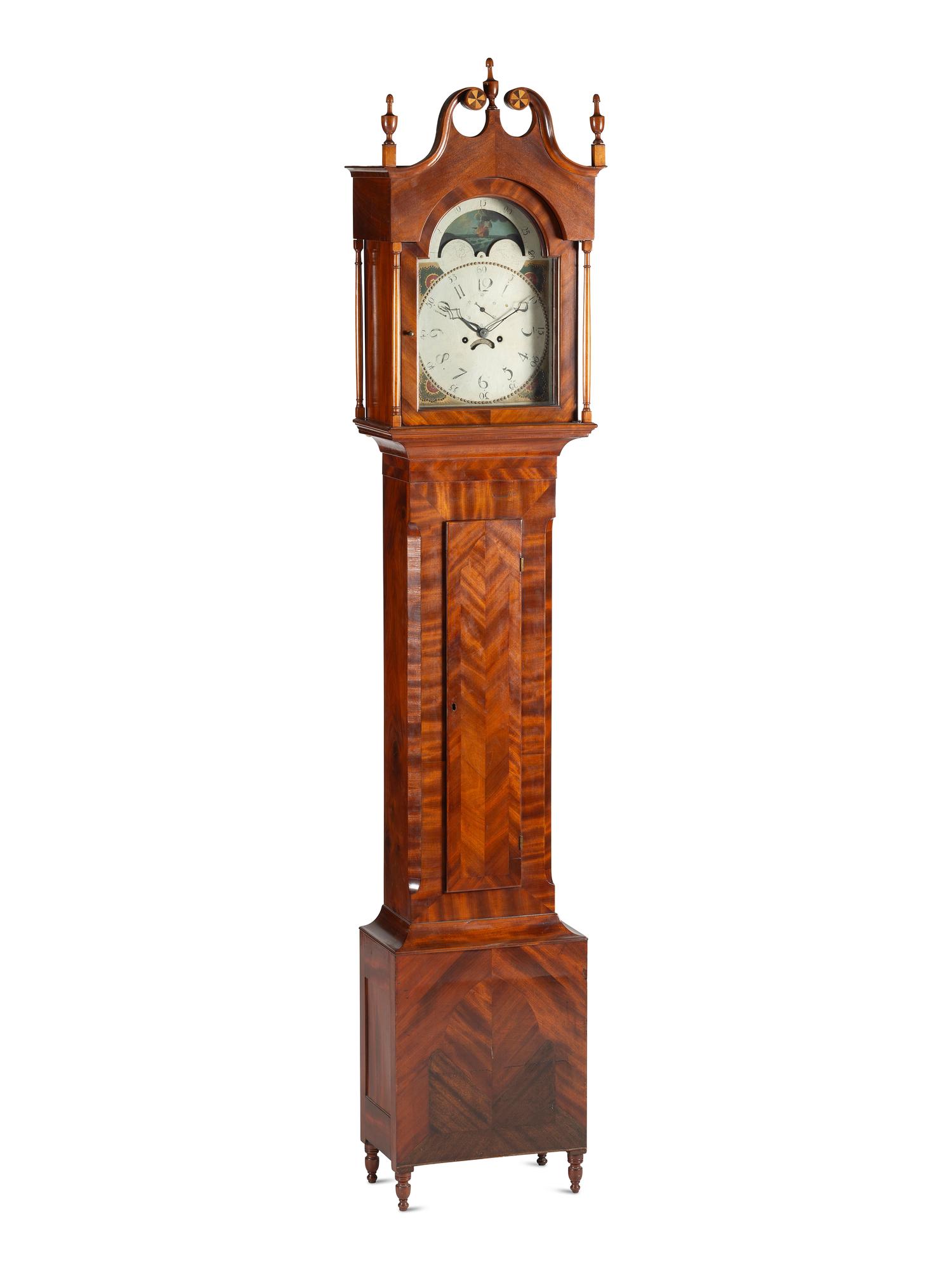 A Federal Inlaid Mahogany Tall Case Clock