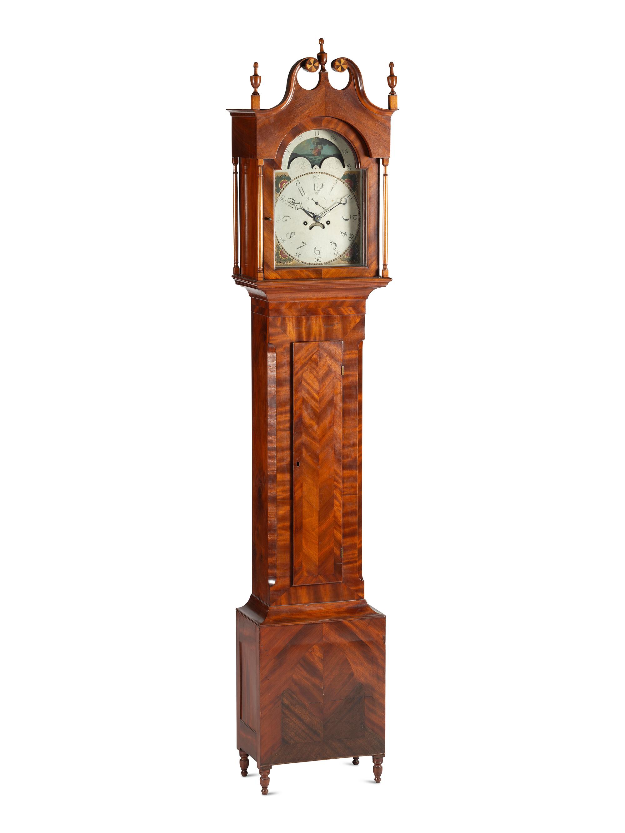 A Federal Inlaid Mahogany Tall Case Clock