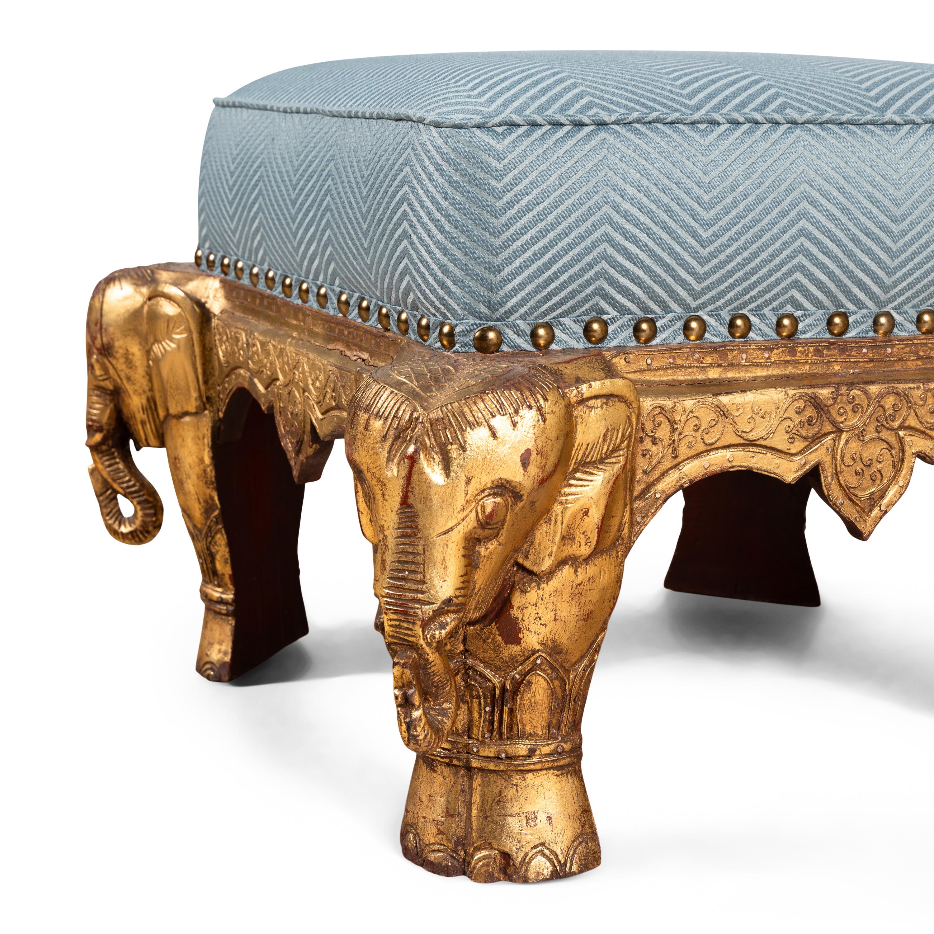 An Indian Giltwood Stool