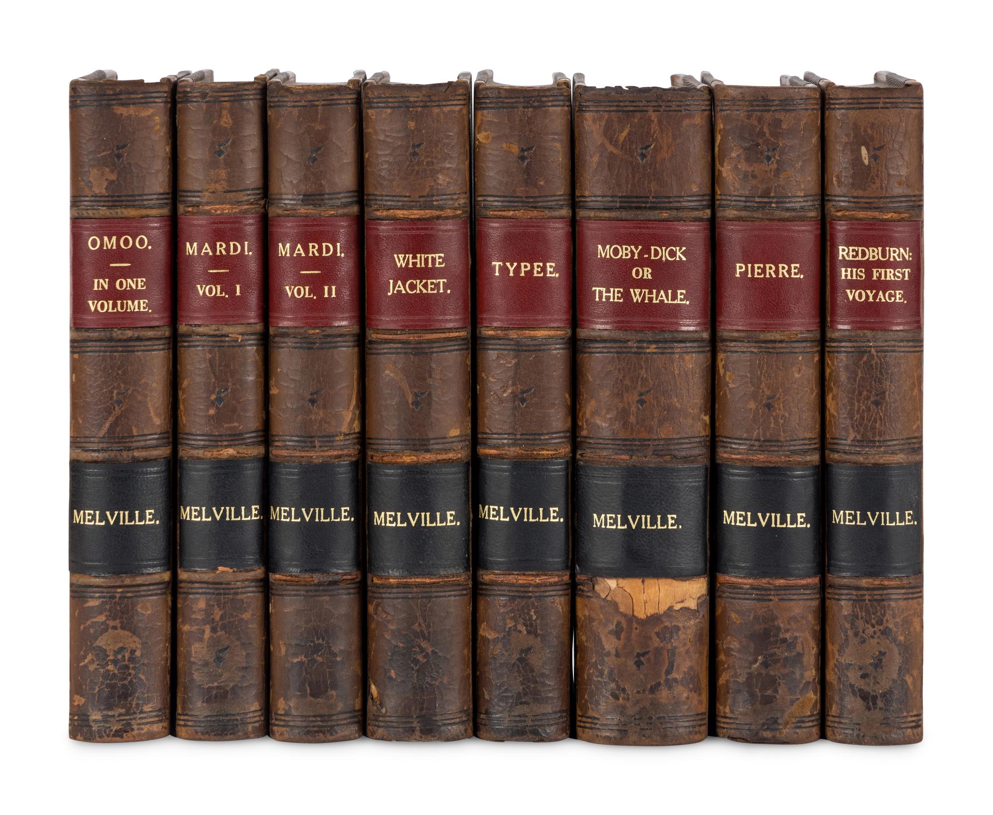 MELVILLE, Herman (1819-1891). A group of 7 uniformly bound works, comprising: