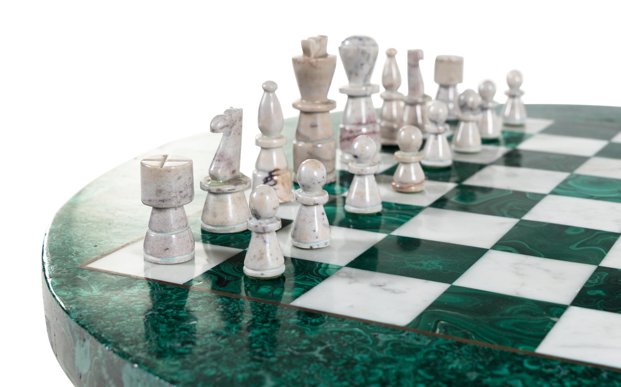 A Malachite Chess Board