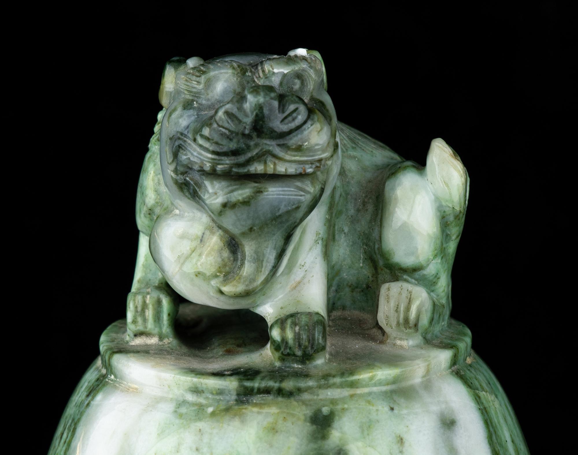 Two Chinese Jadeite and Turquoise Covered Incense Burner