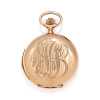 14K YELLOW GOLD MINUTE REPEATER OPEN FACE POCKET WATCH