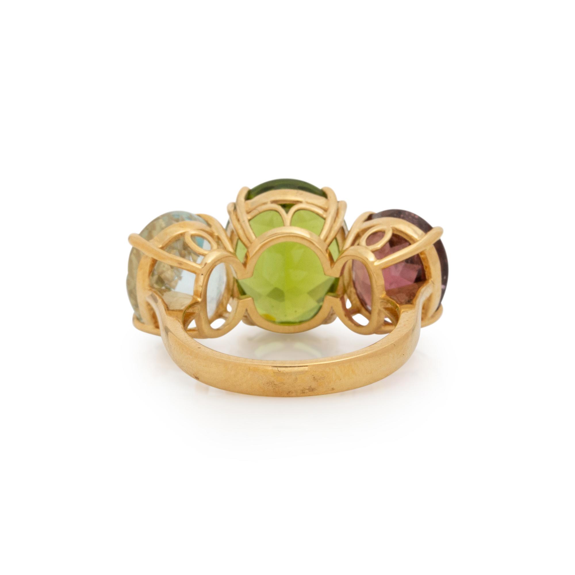MULTIGEM AND YELLOW GOLD RING