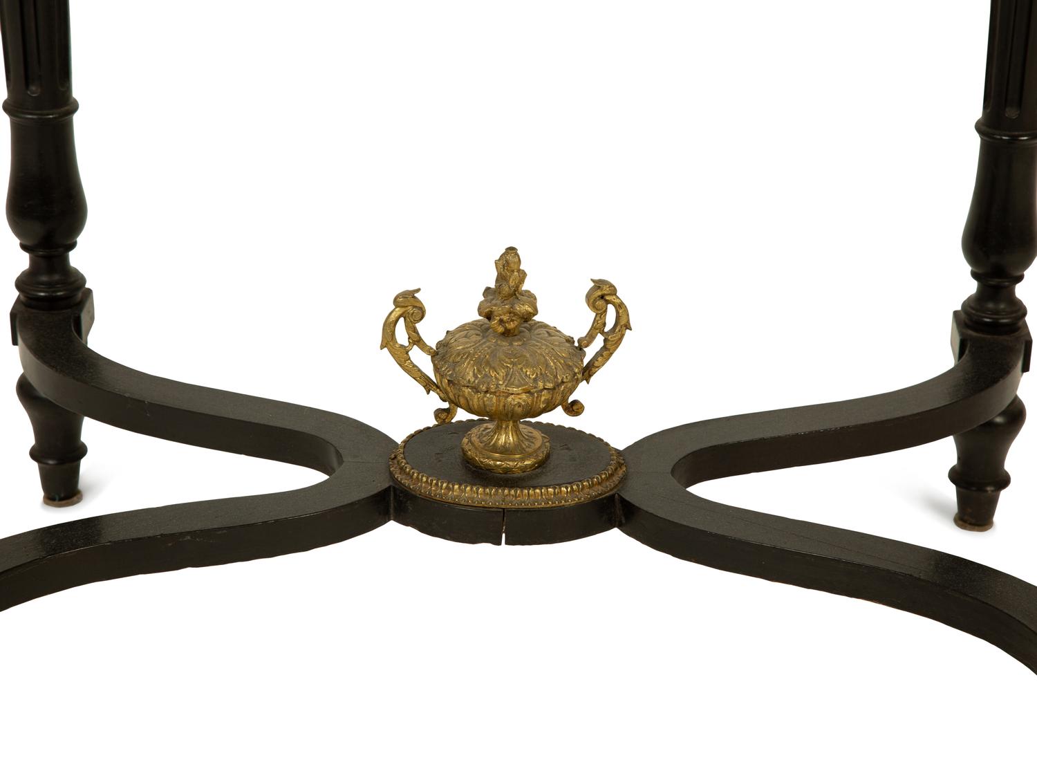 A Napoleon III Pewter and Brass Inlaid Ebonized Dressing Table — CIRCA 1870