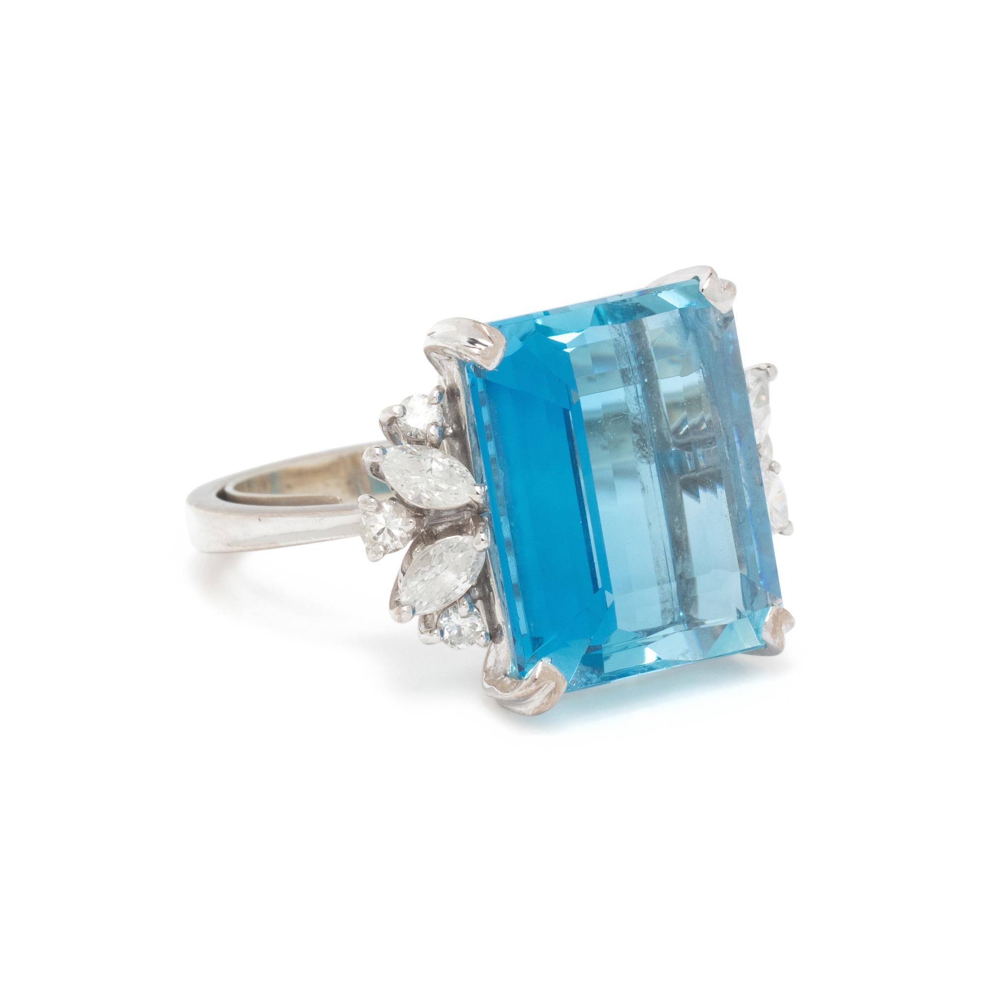 H. STERN, WHITE GOLD AND AQUAMARINE RING