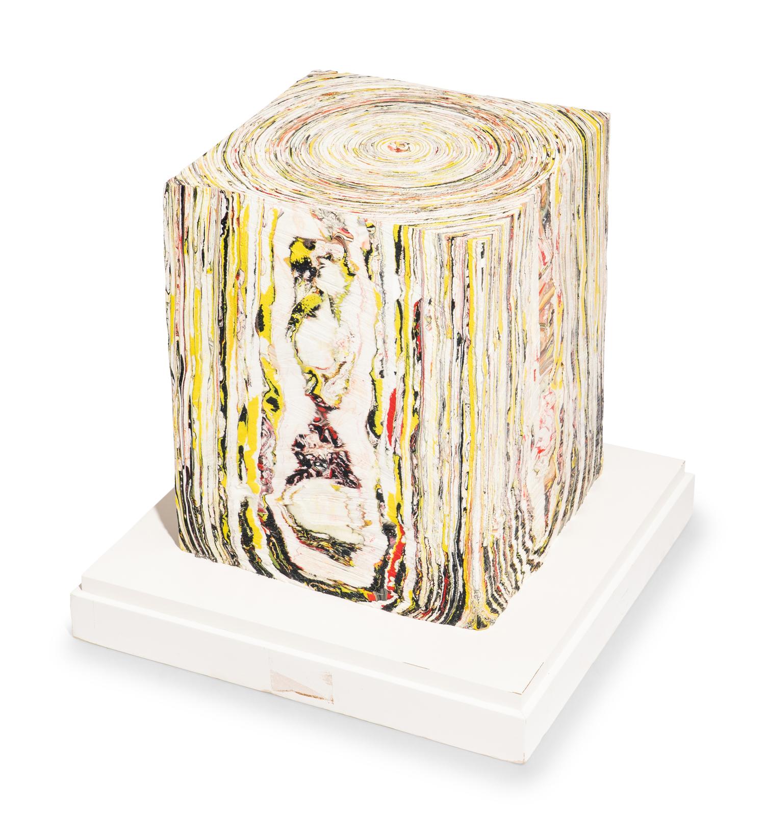 Rough Cut Block with Red, Yellow, Black and White , 2012