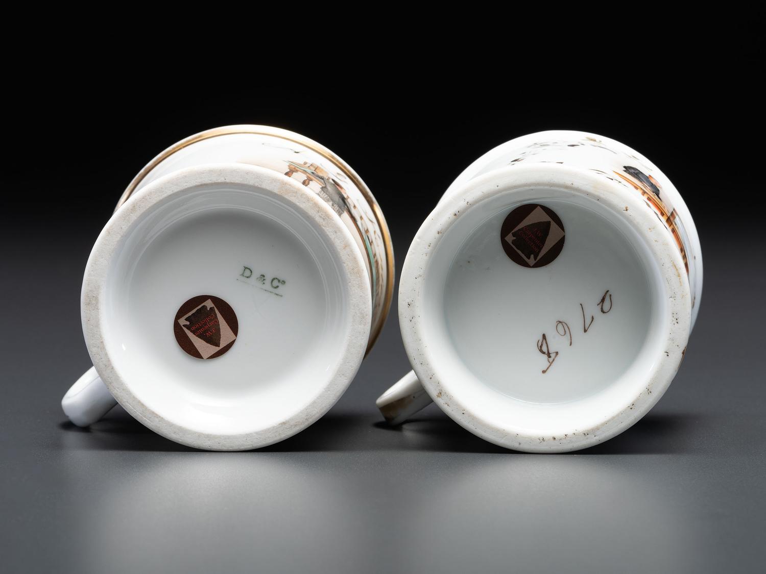 Two Porcelain Occupational Shaving Mugs