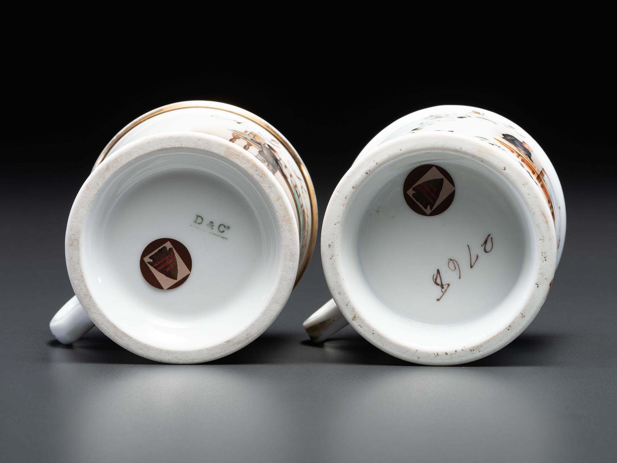 Two Porcelain Occupational Shaving Mugs