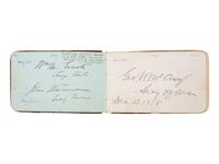HAYES, Rutherford B. (1822-1893). Autograph book featuring signature of Hayes ("R.B. Hayes"), as President, and members of his cabinet and the 45th US Congress.