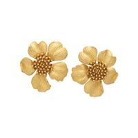 TIFFANY & CO., YELLOW GOLD 'WILD ROSE' EARCLIPS