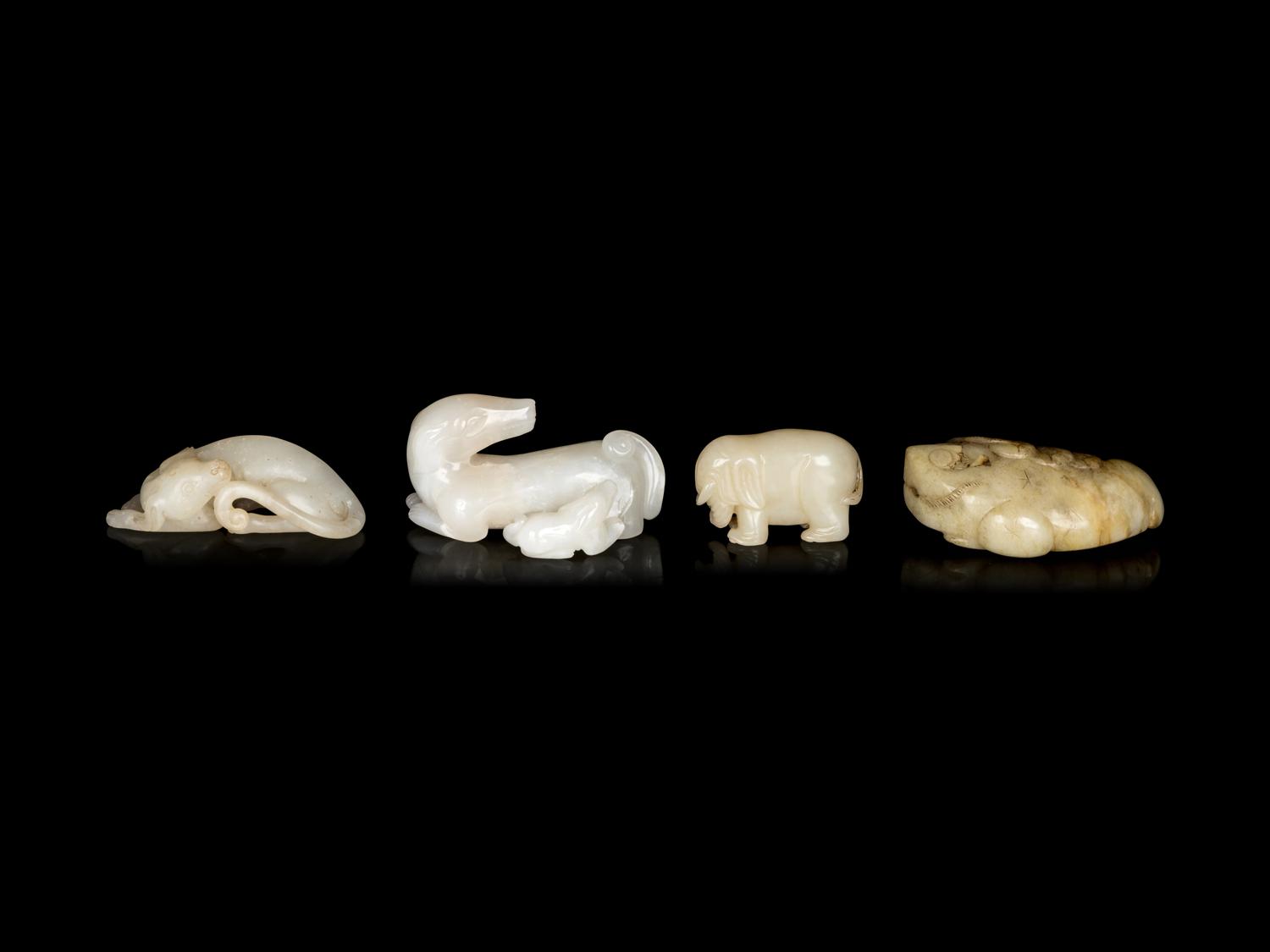 Four Chinese Jade Carvings of Animals