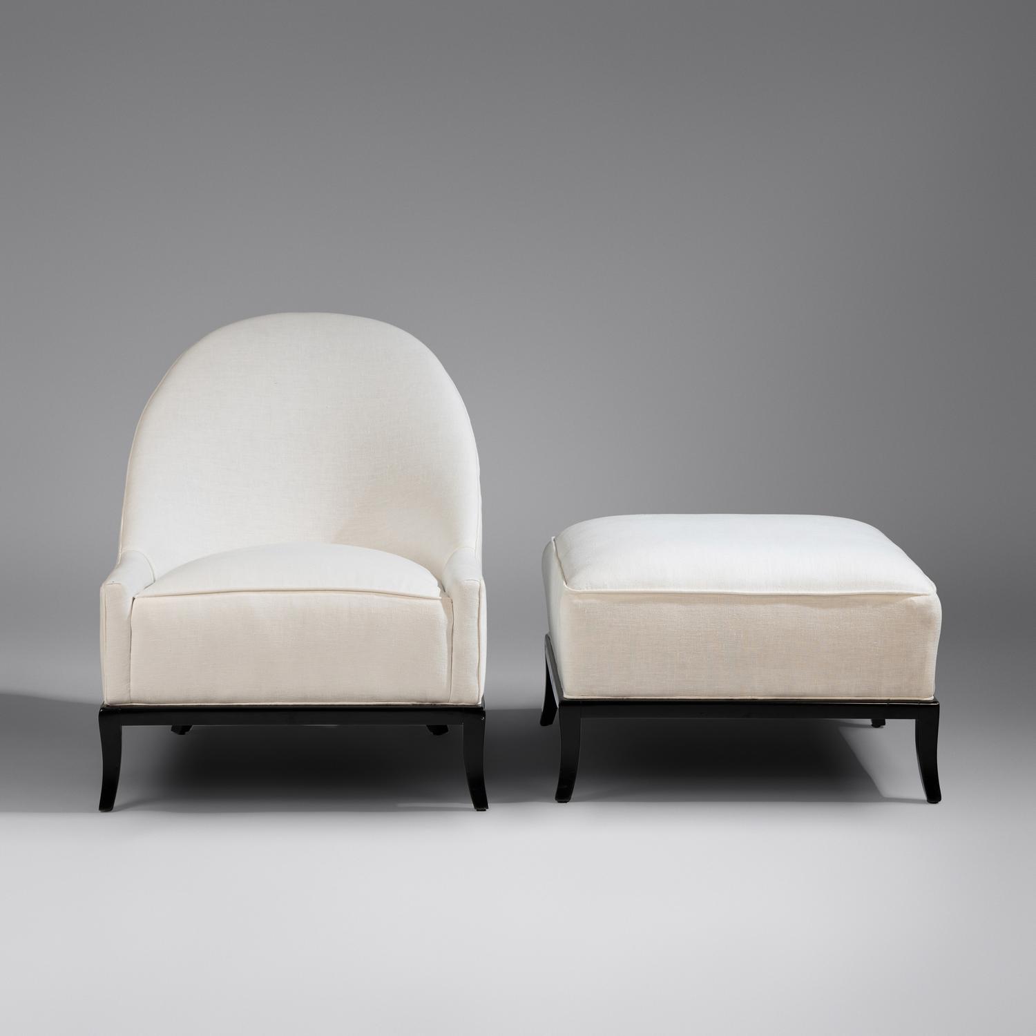 Chair and ottoman Widdicomb, USA