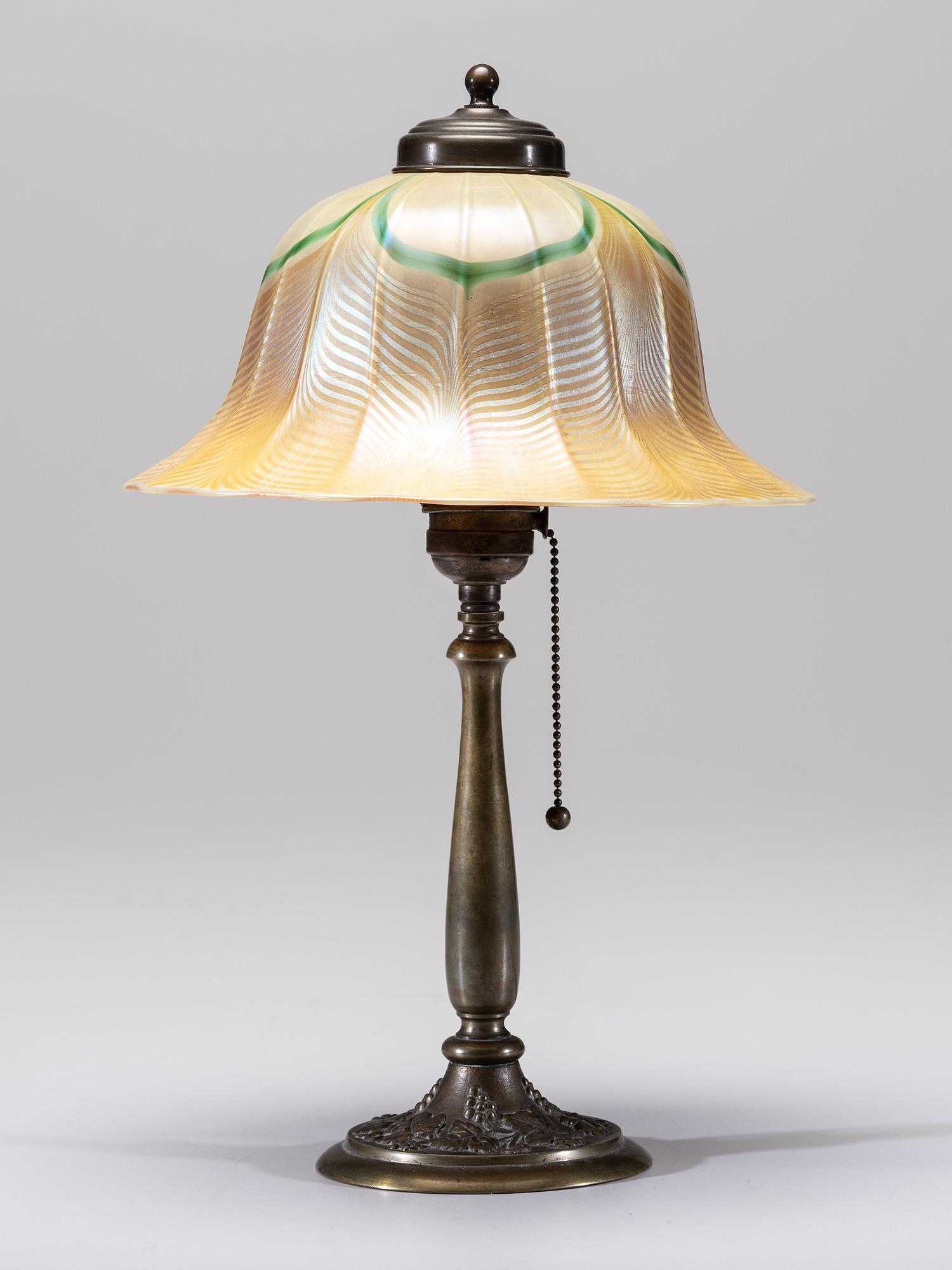 Desk Lamp with Pulled Feather Shade