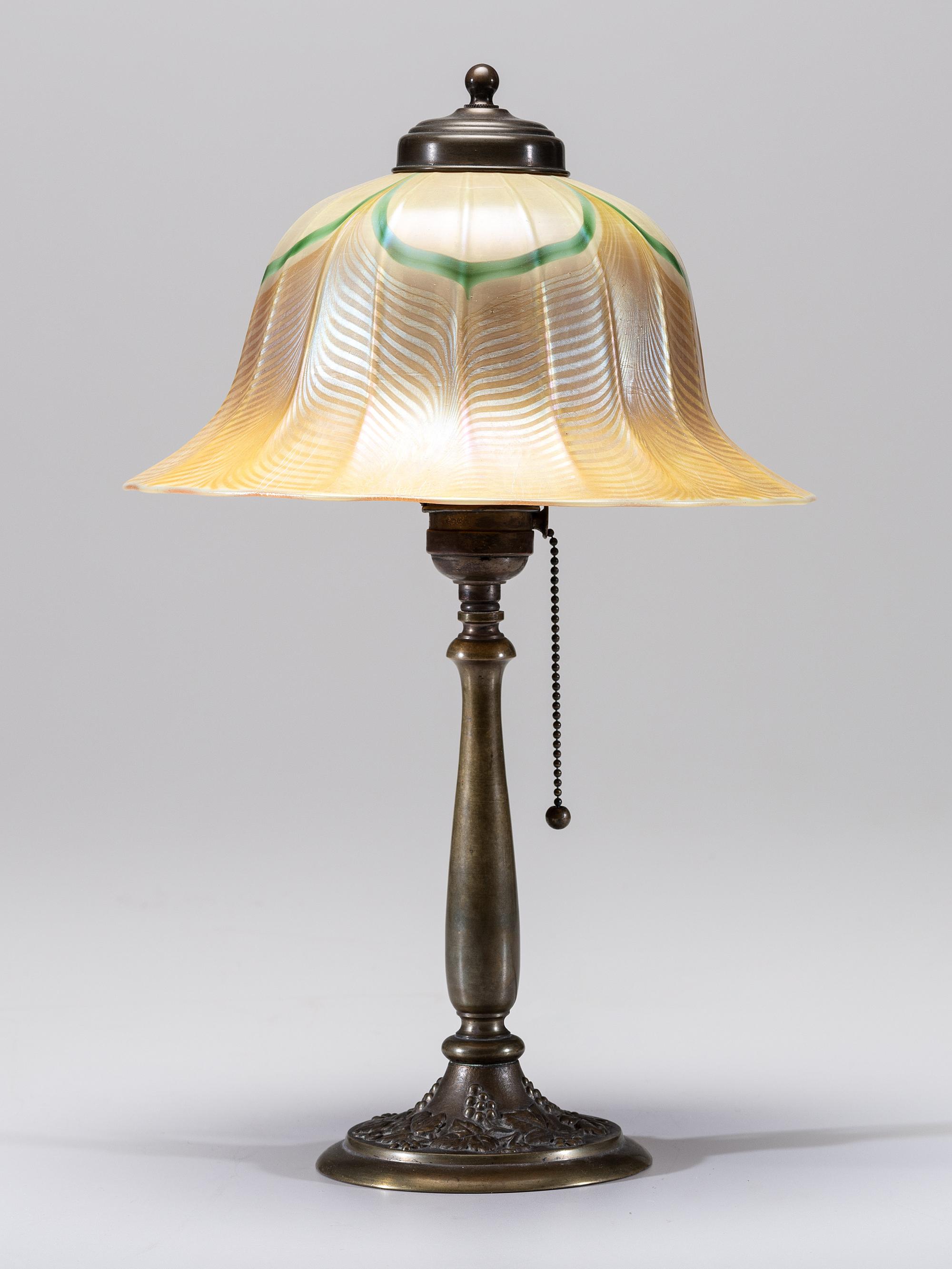 Desk Lamp with Pulled Feather Shade