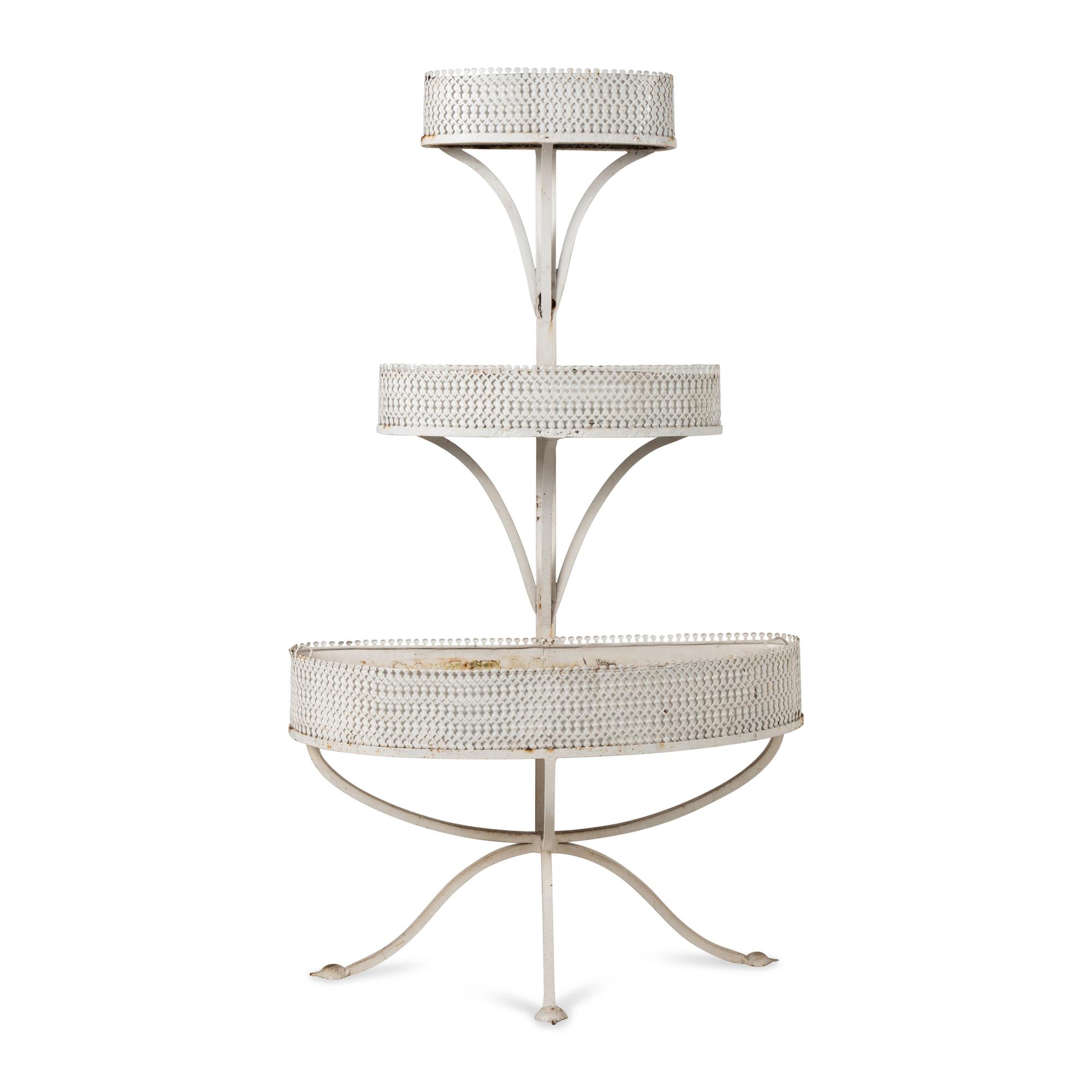 A Victorian Style White-Painted Metal Plant Stand