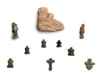 Ten Egyptian Faience Erotic Amulets