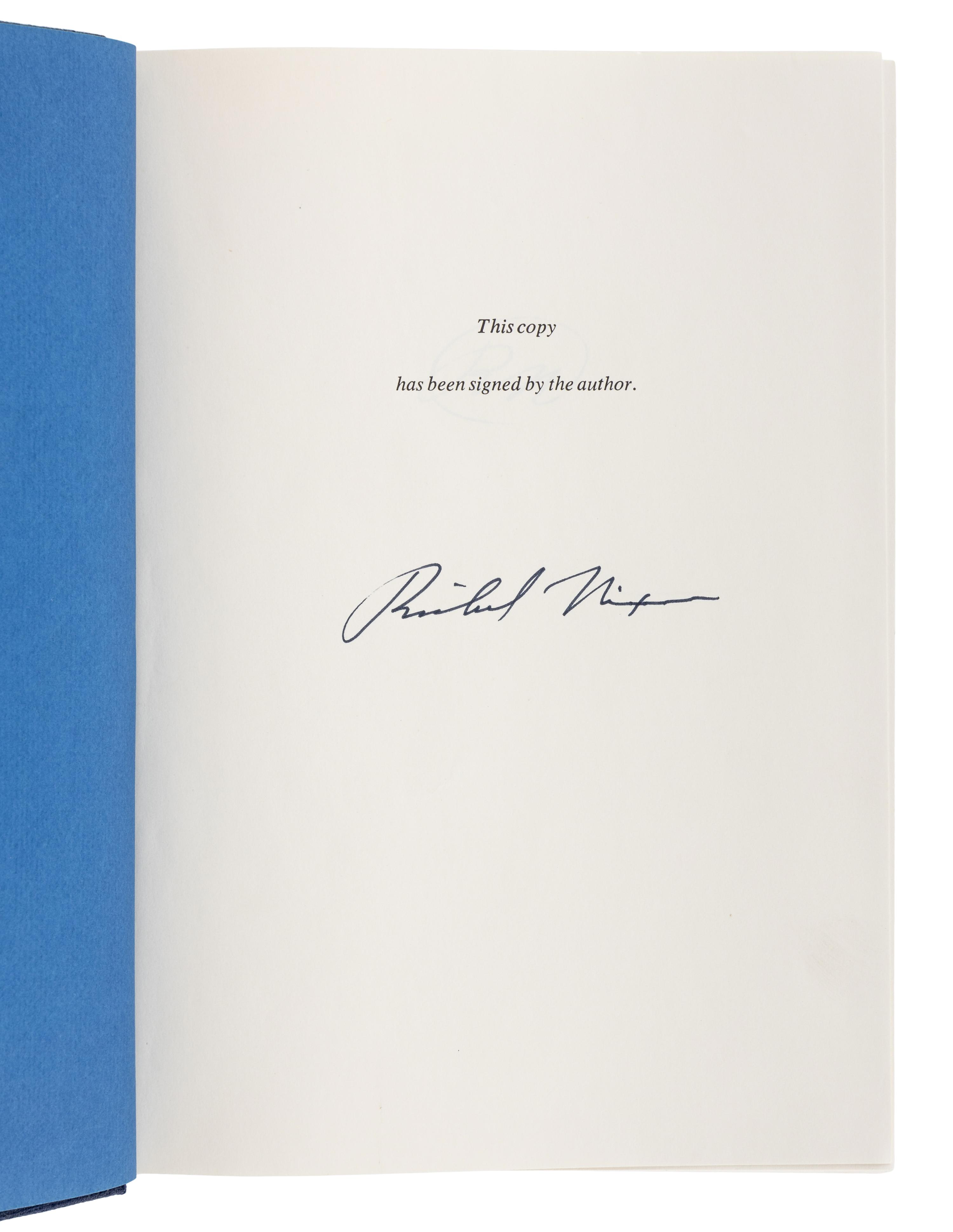 NIXON, Richard Milhous (1913-1994). A group of 4 works by or about Nixon, ALL FIRST EDITION, MOST SIGNED, comprising:
