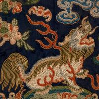Five Chinese Embroidered Silk Military Official's Rank Badges, Buzi , 19th Century 清中晚期 刺綉補子五幅