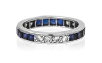 A Platinum, Diamond and Sapphire Eternity Band, Oscar Heyman Brothers, 1.80 dwts.