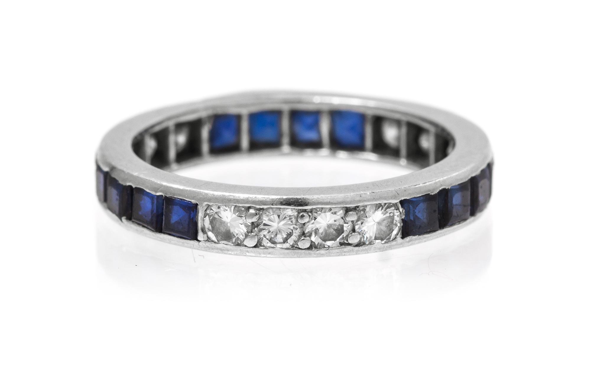 A Platinum, Diamond and Sapphire Eternity Band, Oscar Heyman Brothers, 1.80 dwts.