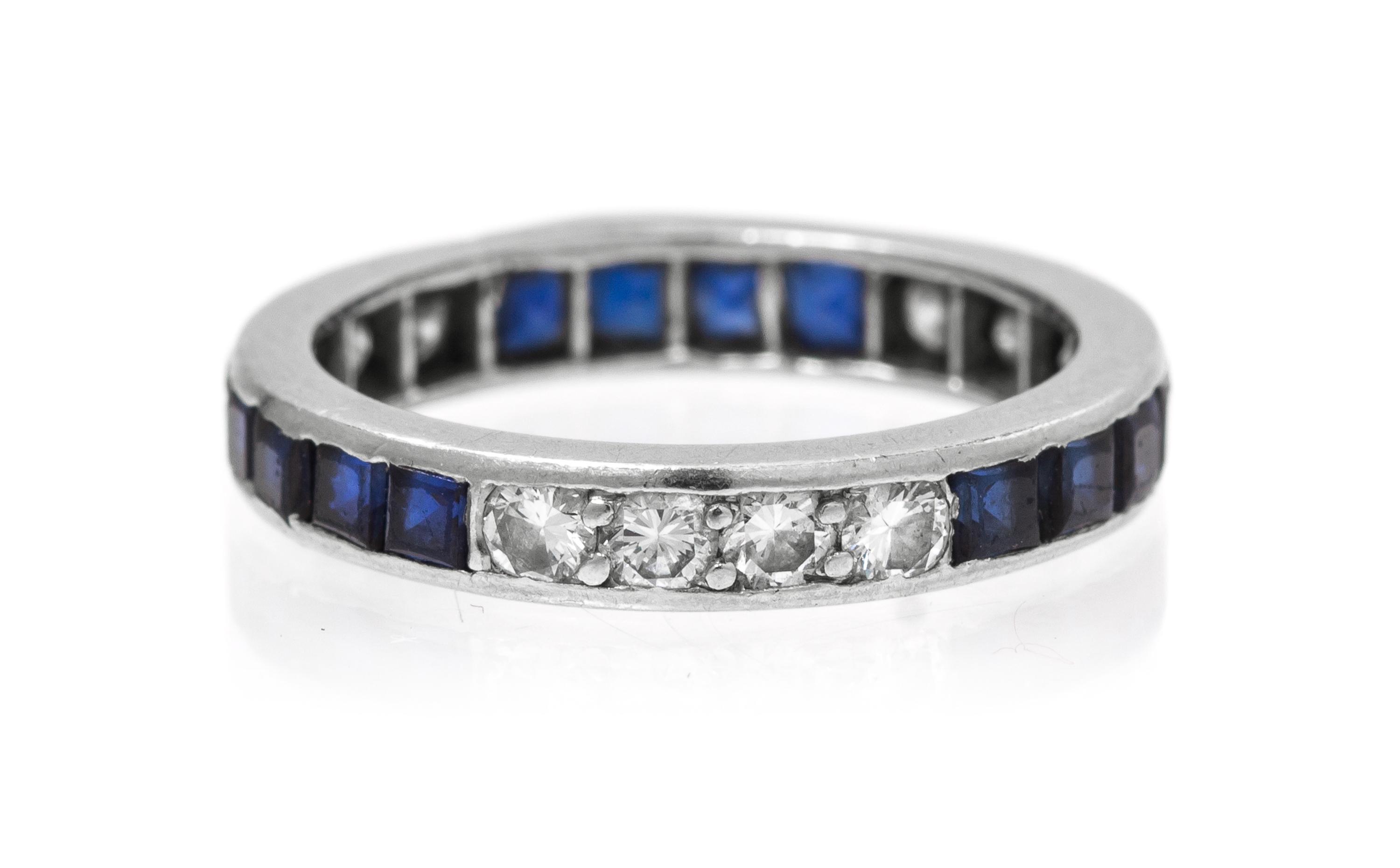 A Platinum, Diamond and Sapphire Eternity Band, Oscar Heyman Brothers, 1.80 dwts.