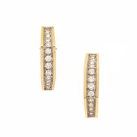 Diamond and Yellow Gold Hoop Earrings