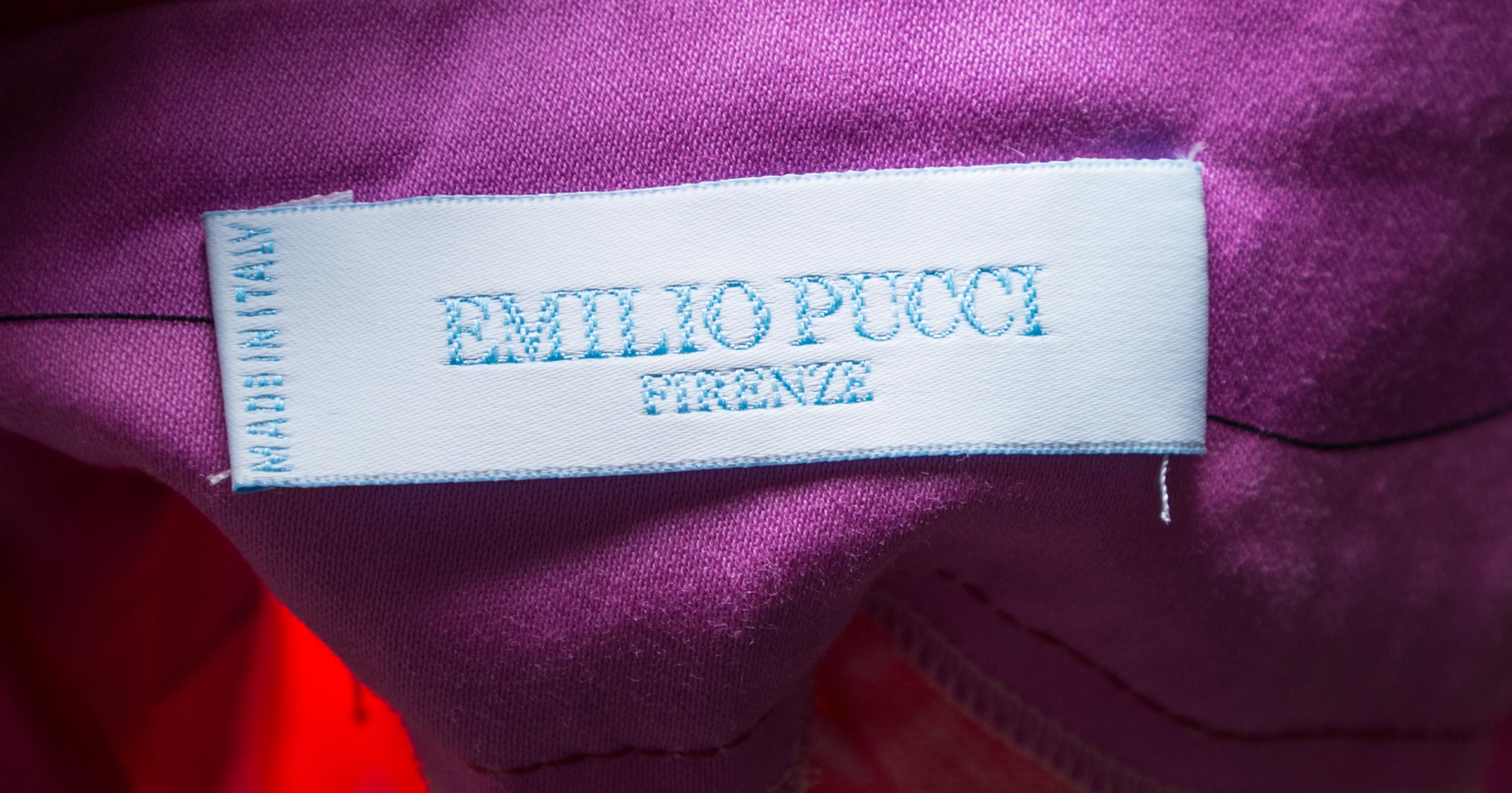 An Emilio Pucci Multicolor Cotton Dress, Size 8.