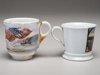 Two Painted Porcelain Shaving Mugs