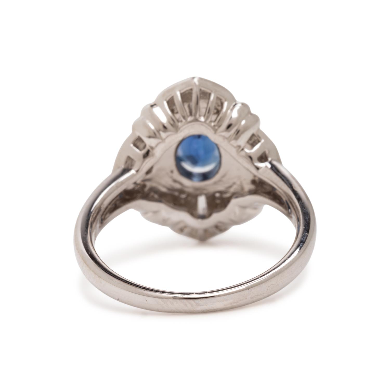 Burmese Sapphire, Diamond, and Platinum Ring