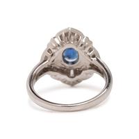Burmese Sapphire, Diamond, and Platinum Ring