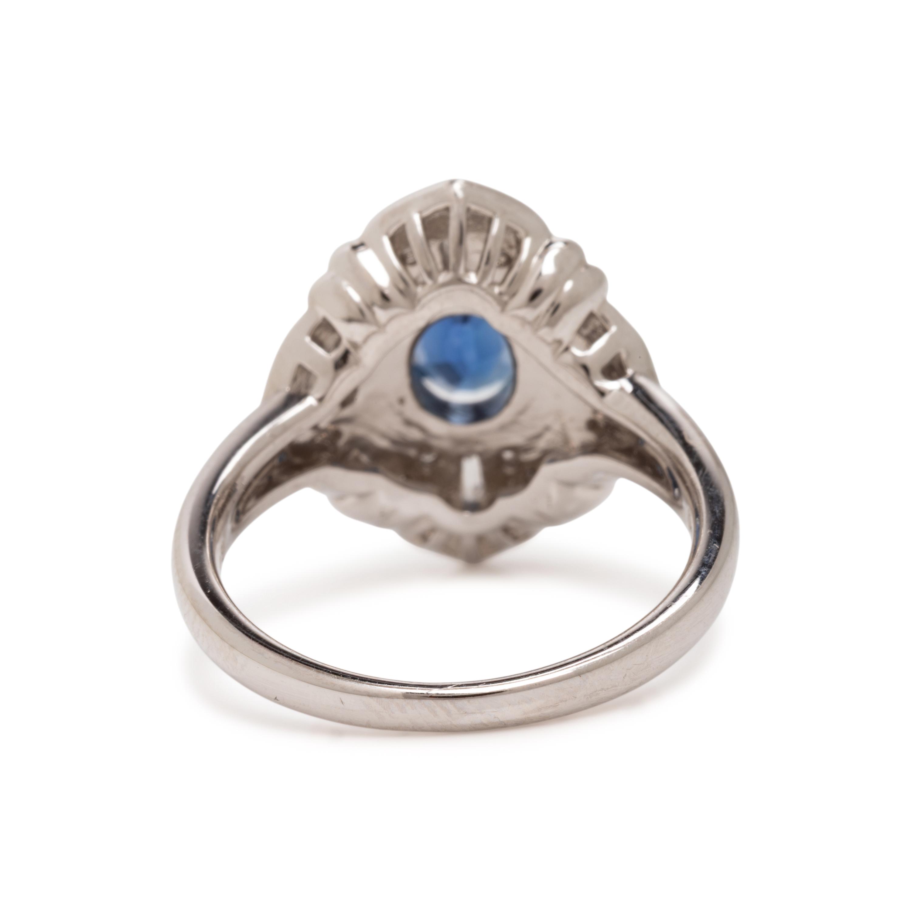 Burmese Sapphire, Diamond, and Platinum Ring