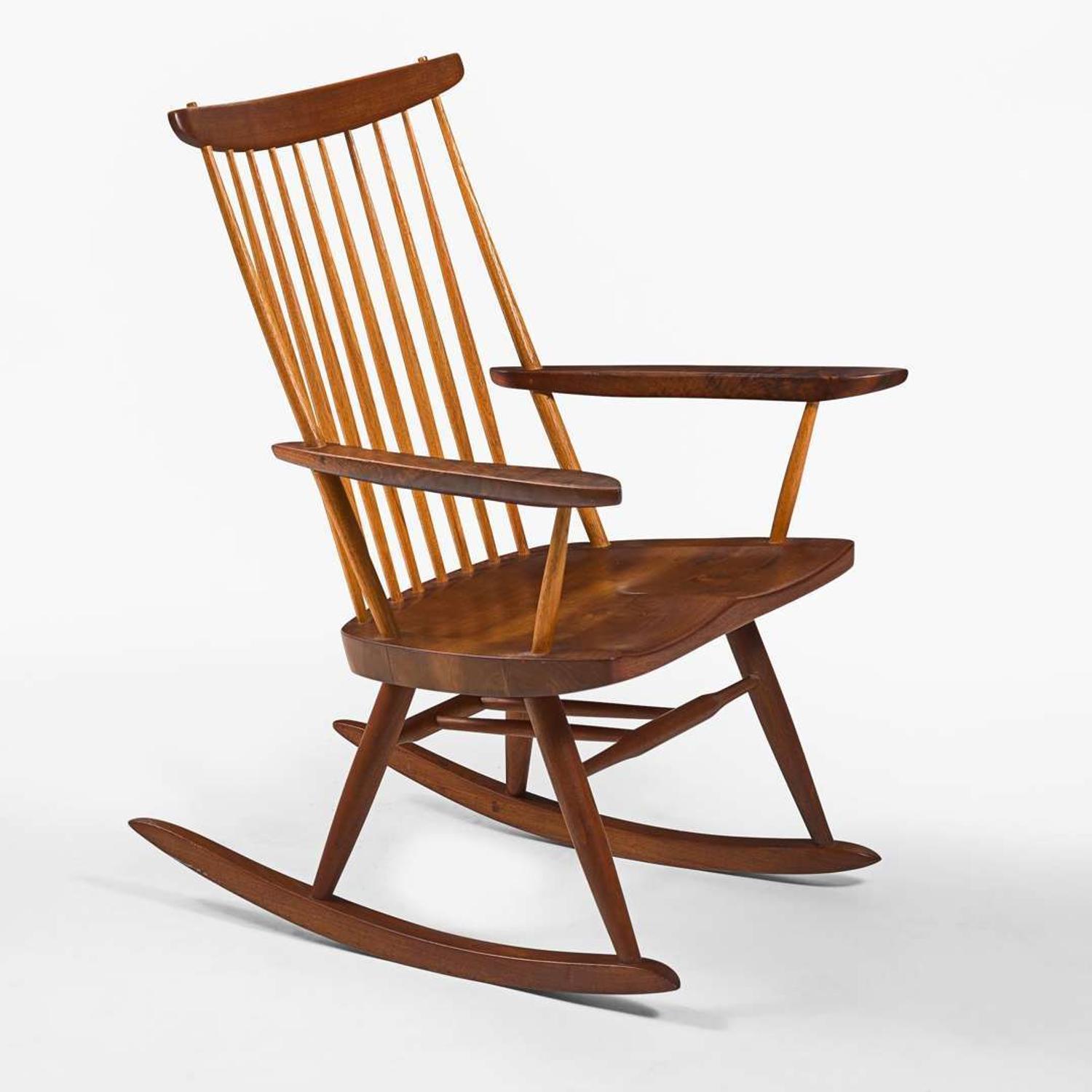 George Nakashima (American, 1905-1990) "New" Chair Rocker with Arms, New Hope, Pennsylvania, 1970