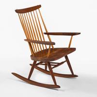George Nakashima (American, 1905-1990) "New" Chair Rocker with Arms, New Hope, Pennsylvania, 1970