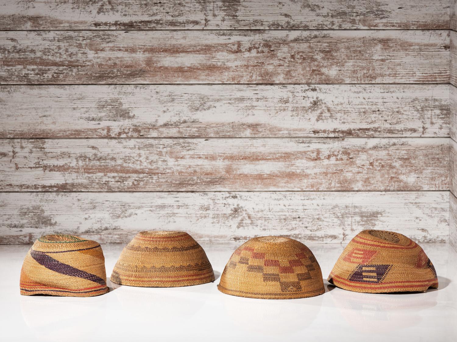 Modoc Polychrome Basketry Hats
