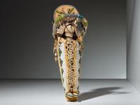 Umatilla Beaded Hide Doll Cradle