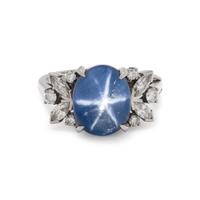 STAR SAPPHIRE AND DIAMOND RING