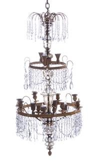 A Baltic Neoclassical Style Chandelier Height 38 x diameter 18 inches. — 20TH CENTURY