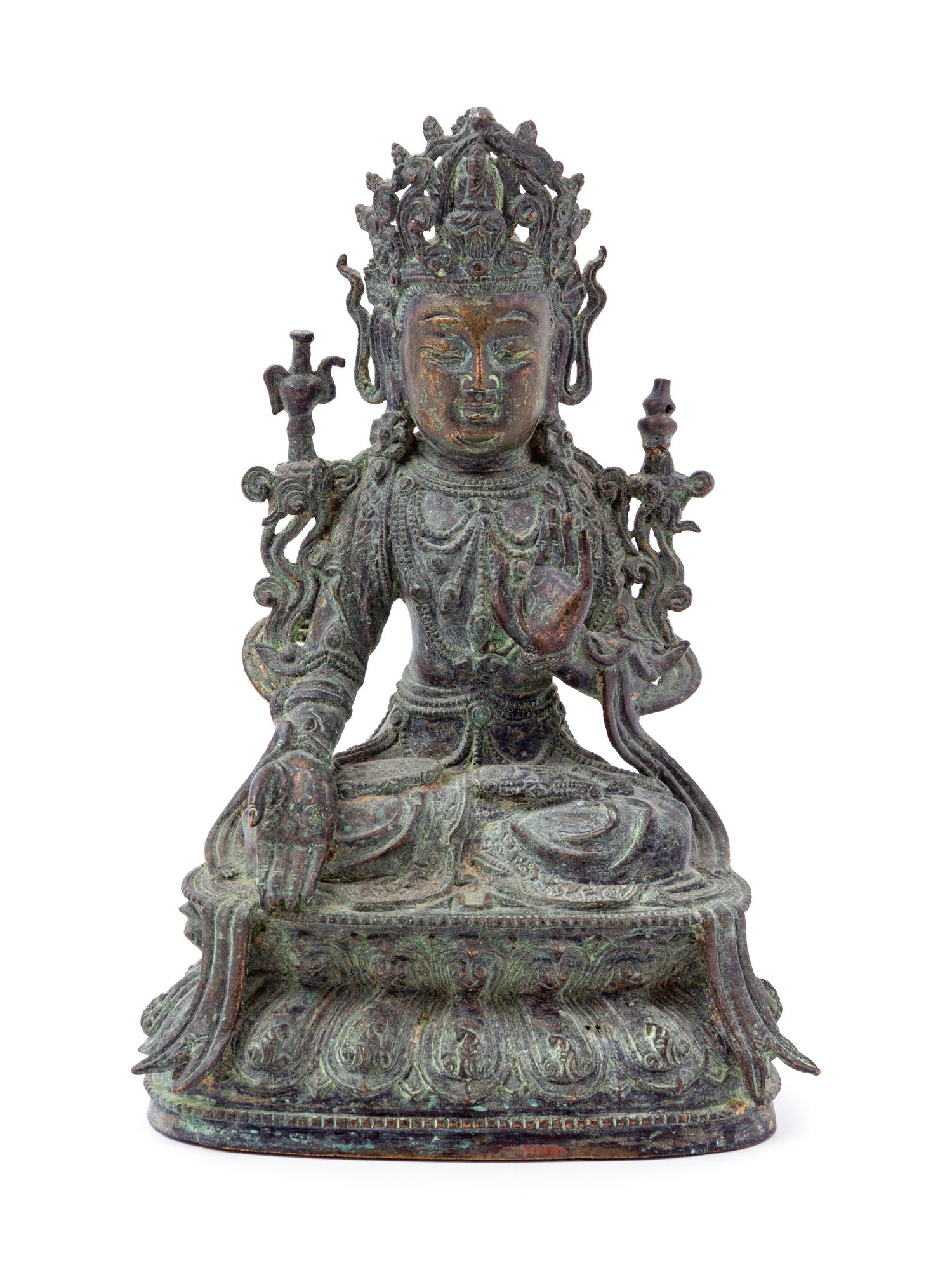 A Chinese Bronze Figure of Guanyin