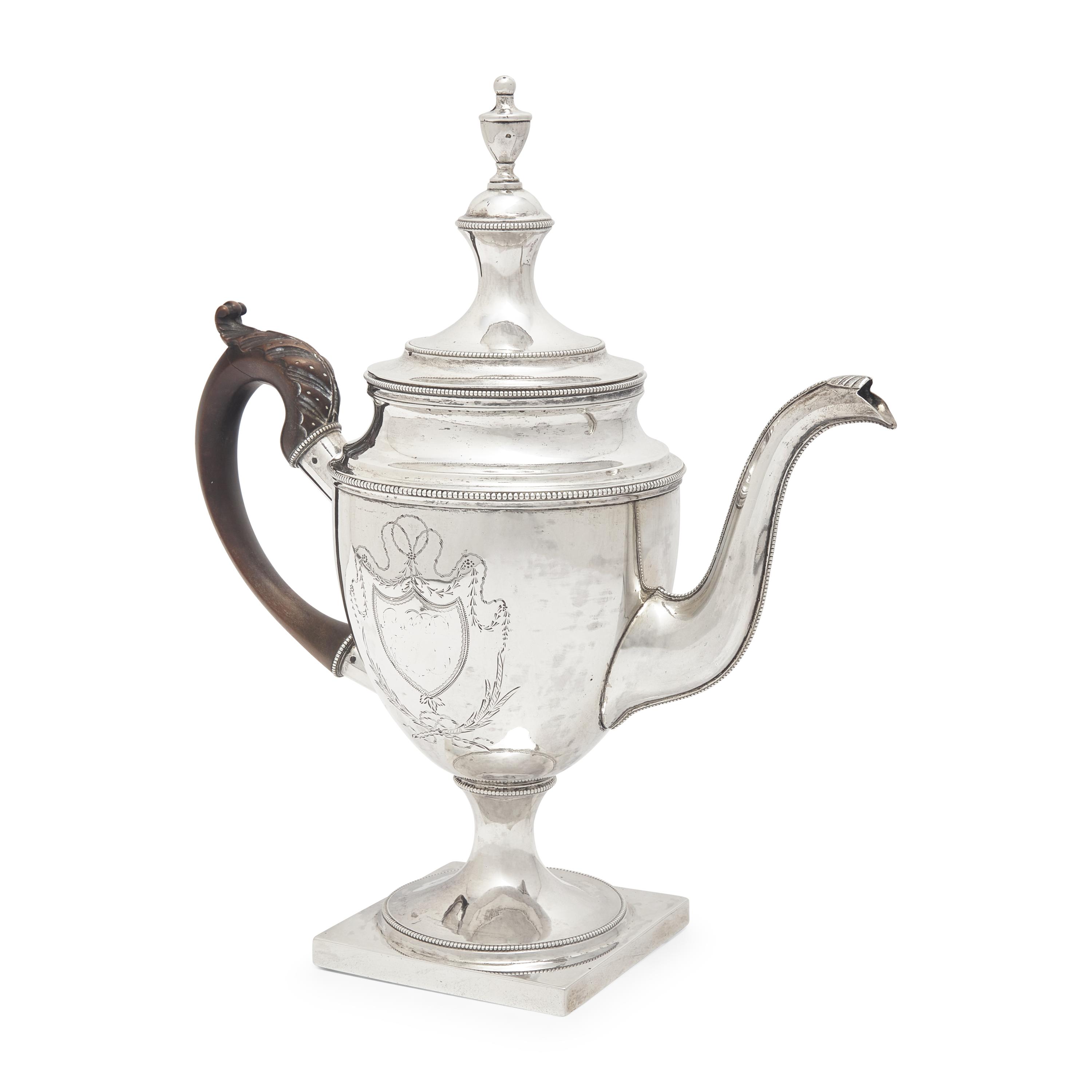 A Federal Engraved Silver Teapot