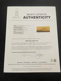 A Willie Mays Signed Autograph Bat (Beckett Authentication Services Letter)