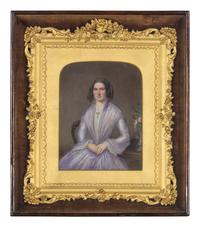 Two English Painted Porcelain Portrait Plaques of a Gentleman and Lady