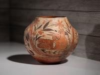 Acoma / Laguna Polychrome Parrot Pottery Jar